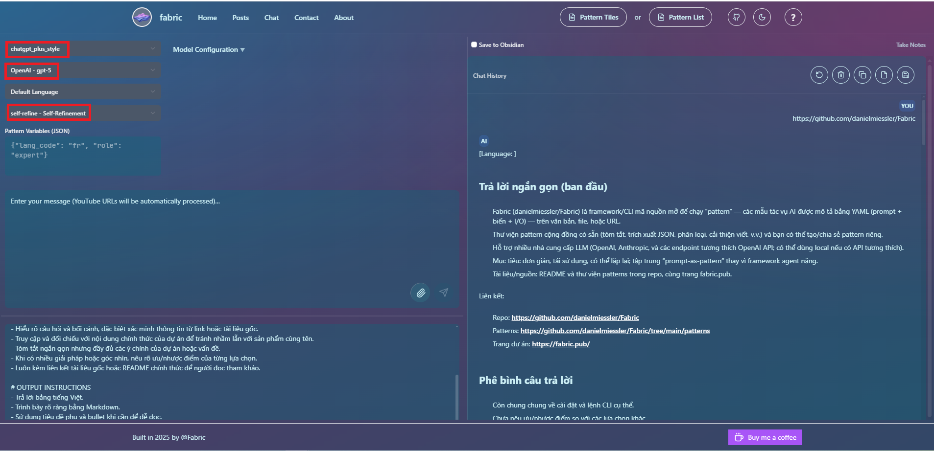 Kết quả test Fabric